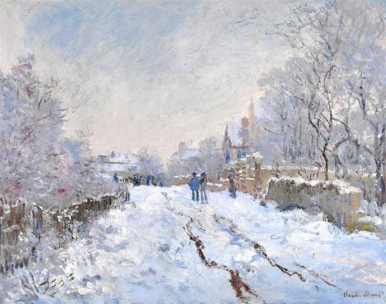 Snow Scene at Argenteuil, 1875 - 莫內
