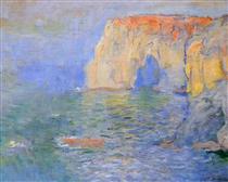 Étretat, la Manneporte, reflets sur l'eau - Claude Monet