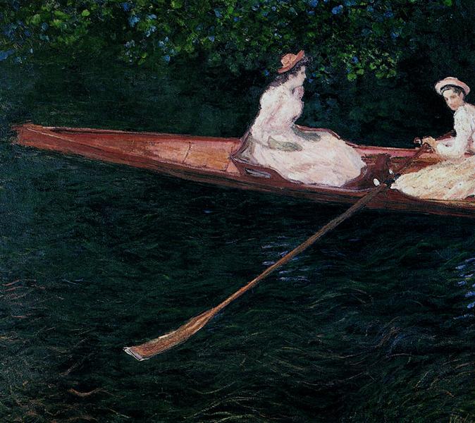 The Pink Skiff, Boating on the Ept, 1887 - Клод Моне