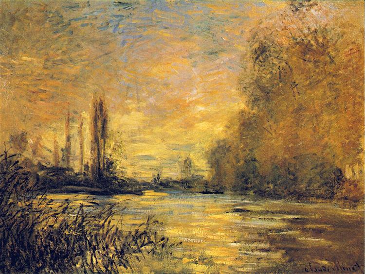 The Small Arm of the Seine at Argenteuil, 1876 - 莫內
