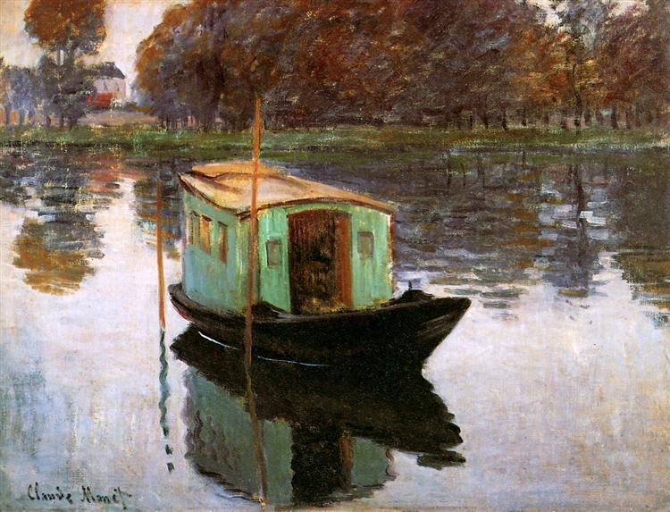 The Studio-Boat, 1874 - Клод Моне