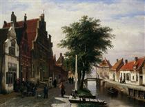 Along the Canal - Cornelis Springer