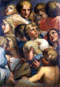 Group of angels from Corrège - Антоніо да Корреджо