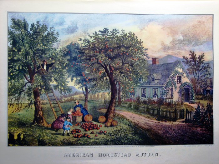 American Homestead Autumn, 1869 - Currier and Ives