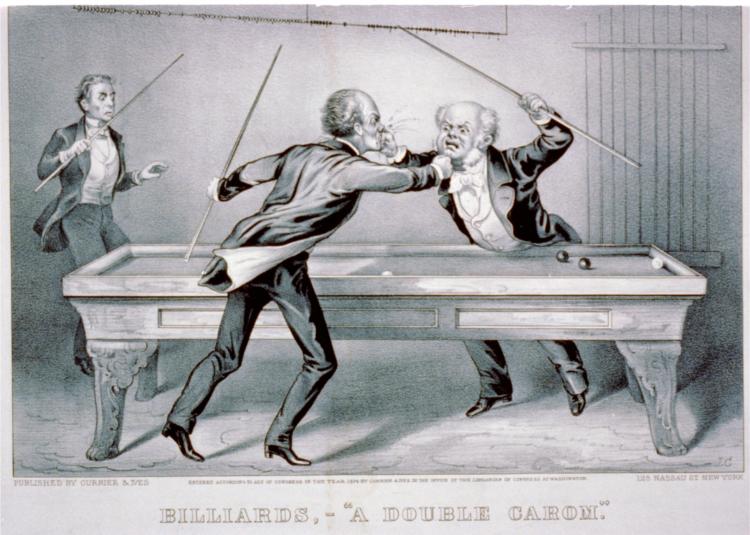 Billiards. A Double Carom, 1874 - Currier and Ives