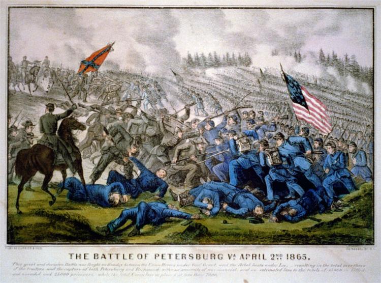 The battle of Petersburg Va. April 2nd 1865, 1865 - Currier and Ives
