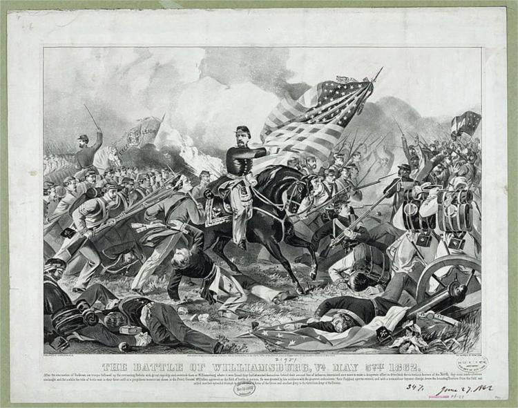 The Battle of Williamsburg, Va. May 5th 1862, 1862 - Куррье и Айвз