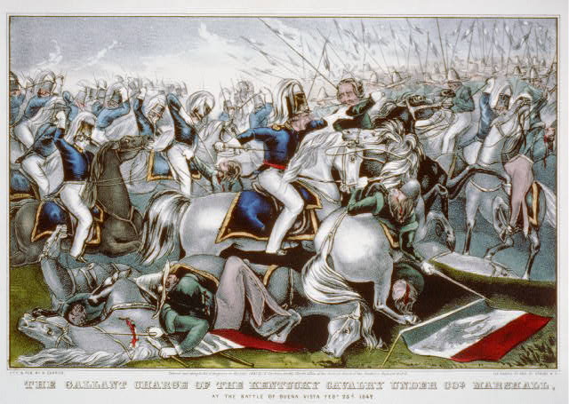 The Gallant Charge of the Kentucky Cavalry Under Col. Marshall, 1847 - Куррье и Айвз