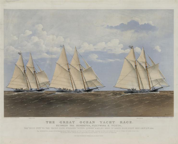 The Great Ocean Yacht Race Between Henrietta, Fleetwing & Vesta, 1867 - Куррье и Айвз