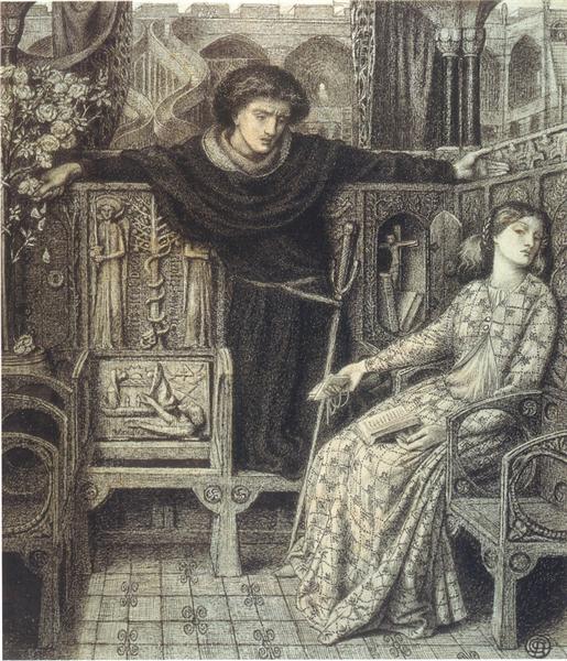 Hamlet and Ophelia, 1858 - Данте Габриэль Россетти
