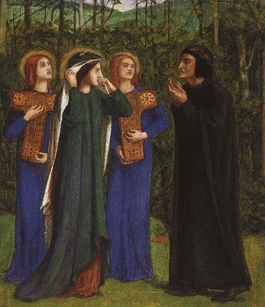 The Meeting of Dante and Beatrice in Paradise, 1853 - 1854 - Dante Gabriel Rossetti