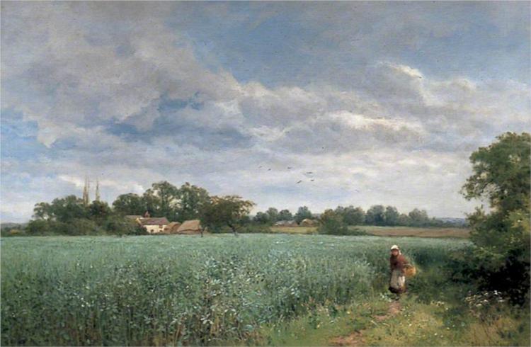 A Bean Field at Pickersleigh, near Malvern, Worcestershire, 1890 - David Bates