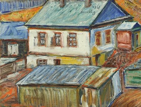 Rooftops in Siberia, 1920 - David Burliuk