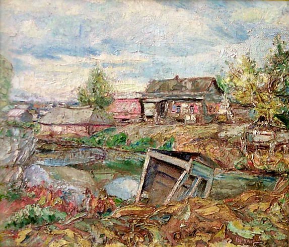 Сельский пейзаж, c.1915 - Давид Бурлюк