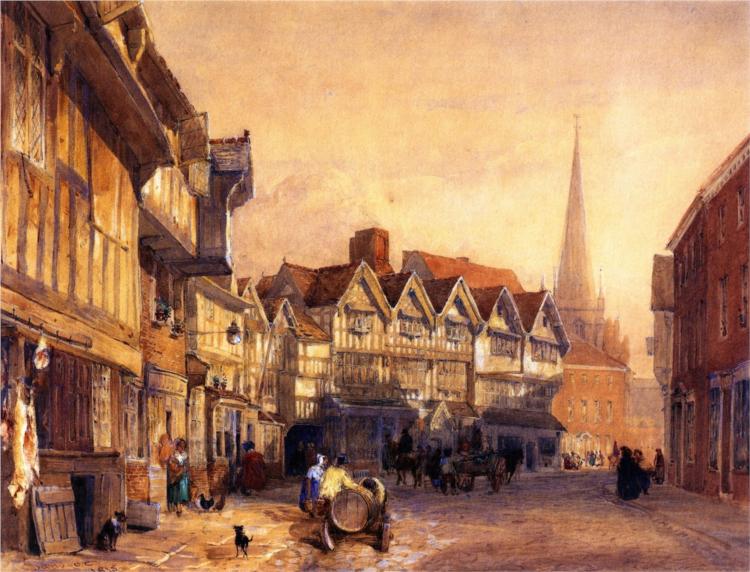 Butcher's Row, Hereford, 1815 - Дэвид Кокс