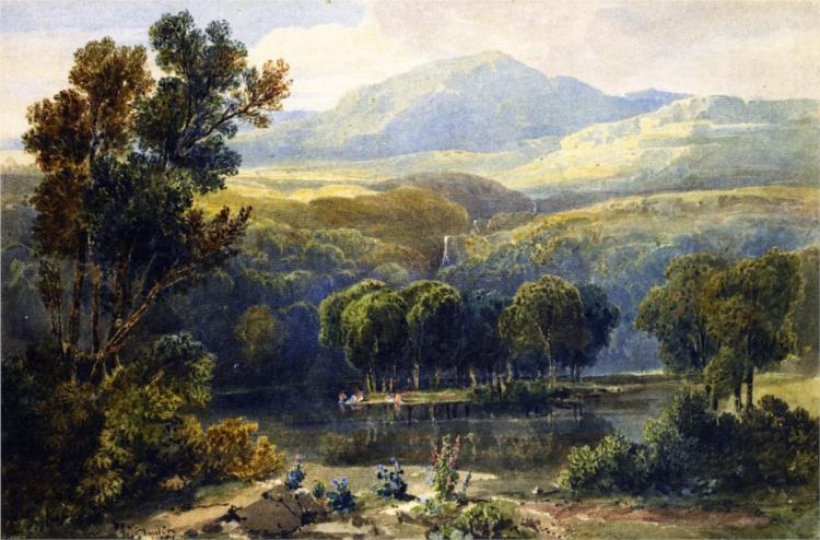 Lake Scene, North Wales, 1811 - Дэвид Кокс