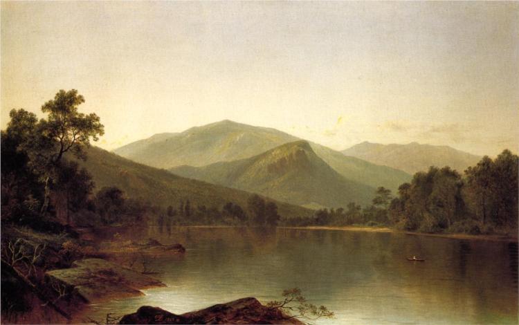 View on the Androscoggin River, Maine, 1870 - Дэвид Джонсон