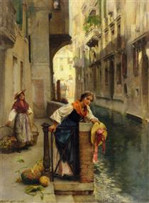 Fruit Sellers from the Islands, Venice - David Roberts