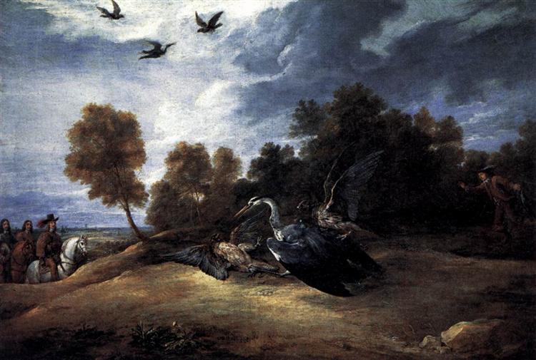 Heron Hunting with the Archduke Leopold Wilhelm, c.1654 - David Teniers el Joven