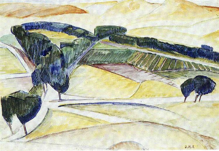 Landscape at Toledo, 1913 - 迪亞哥·里維拉