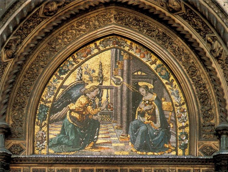 Annunciation closeup, 1489 - 1490 - Domenico Ghirlandaio