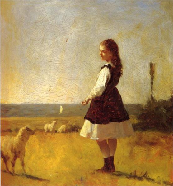 Feeding the Lamb, 1875 - Истмен Джонсон