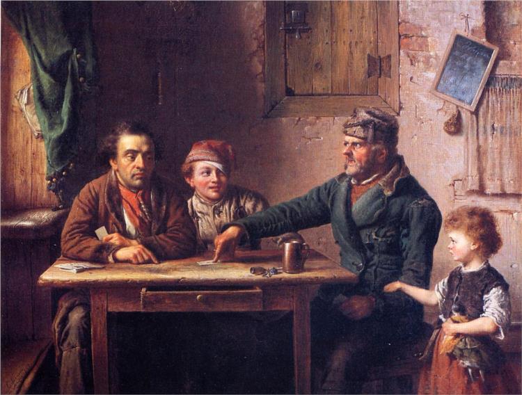 The Card Players, 1853 - Jonathan Eastman Johnson