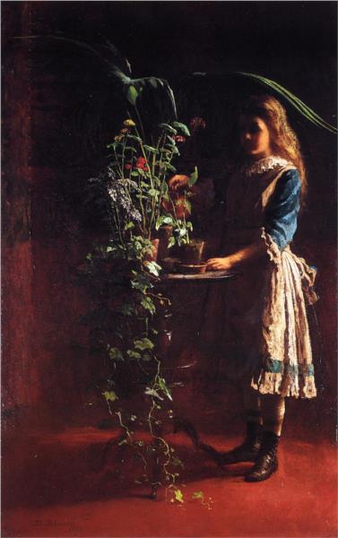Watering Flowers, 1879 - Истмен Джонсон