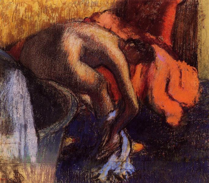 После купания. Женщина вытирает ногу, 1893 - Эдгар Дега