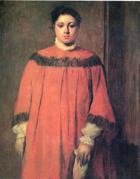 Девушка в красном, 1866 - Эдгар Дега