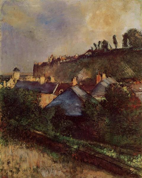 Houses at the Foot of a Cliff (Saint-Valery-sur-Somme), c.1896 - c.1898 - Edgar Degas