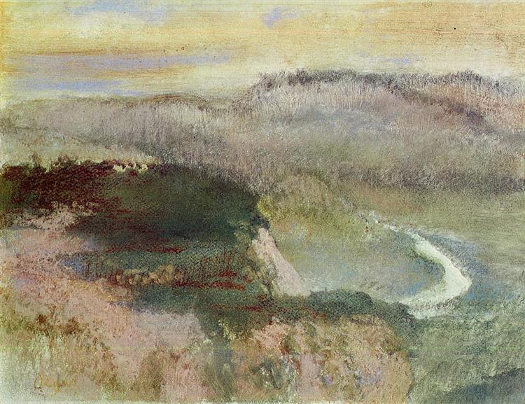 Пейзаж с холмами, 1890 - Эдгар Дега