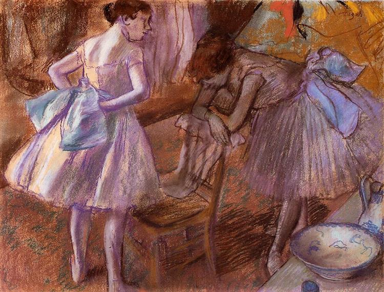 Две танцовщицы в уборной, c.1880 - Эдгар Дега