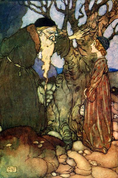The Bird of Shadow and the Sunbird - illustration to Fairies I Have Met - Edmund Dulac