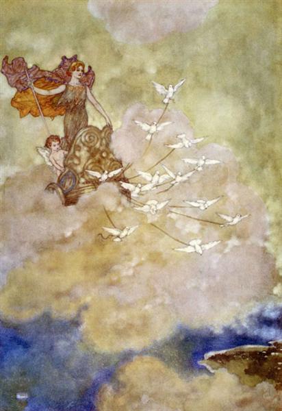 Venus in her Chariot - from The Tempest - Edmund Dulac