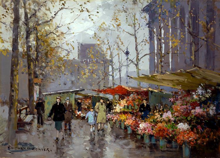 Flower Market At La Madeleine - Edouard Cortes