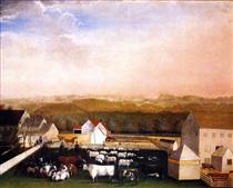A May Morning View of the Farm and Stock of David Leedon - Edward Hicks