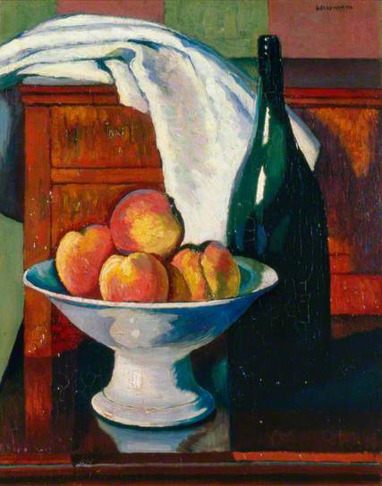 Still Life with Fruit and a Bottle, 1912 - Edward Wadsworth