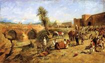 Arrival of a Caravan Outside The City of Morocco - Едвін Лорд Вікс