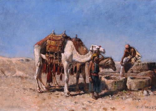 Camels at a Well, Tangiers, 1880 - Едвін Лорд Вікс