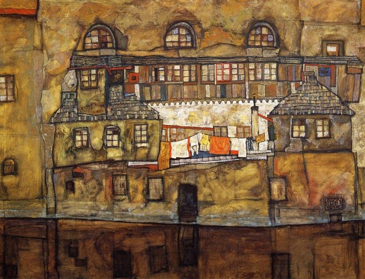 House on a River (Old House I), 1915 - Эгон Шиле