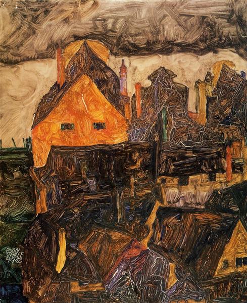 Krumau on the Molde, 1912 - Egon Schiele