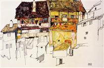 Old Houses in Krumau - Egon Schiele