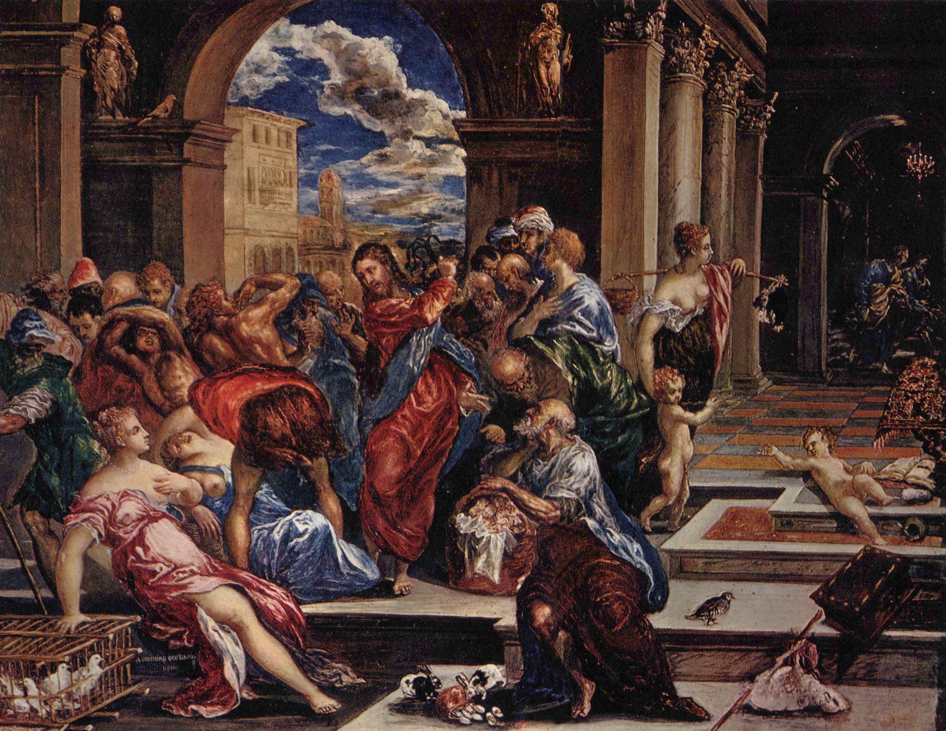 Christ driving the traders from the temple, 1570 - El Greco - WikiArt.org