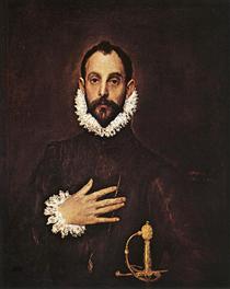 Cavaleiro com a mão no peito - El Greco