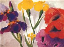 Irises and poppies - Emil Nolde