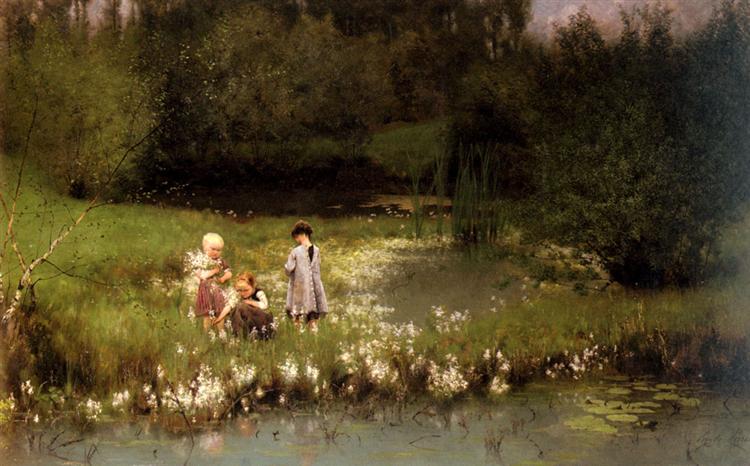 Picking Blossoms - Emile Claus