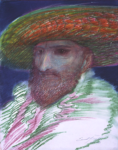 SELF-PORTRAIT WITH FEATHER HAT, 1983 - Ернст Фукс