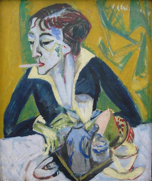 Erna with Cigarette, 1915 - Ernst Ludwig Kirchner