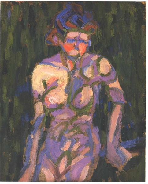 Female Nude with Shadow of a Twig - Ernst Ludwig Kirchner